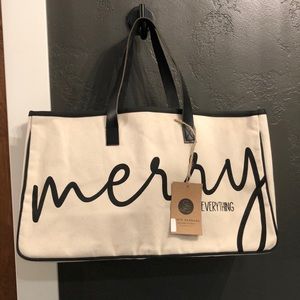 Merry Everything canvas tote bag, NWT